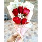  5 red roses bouquet